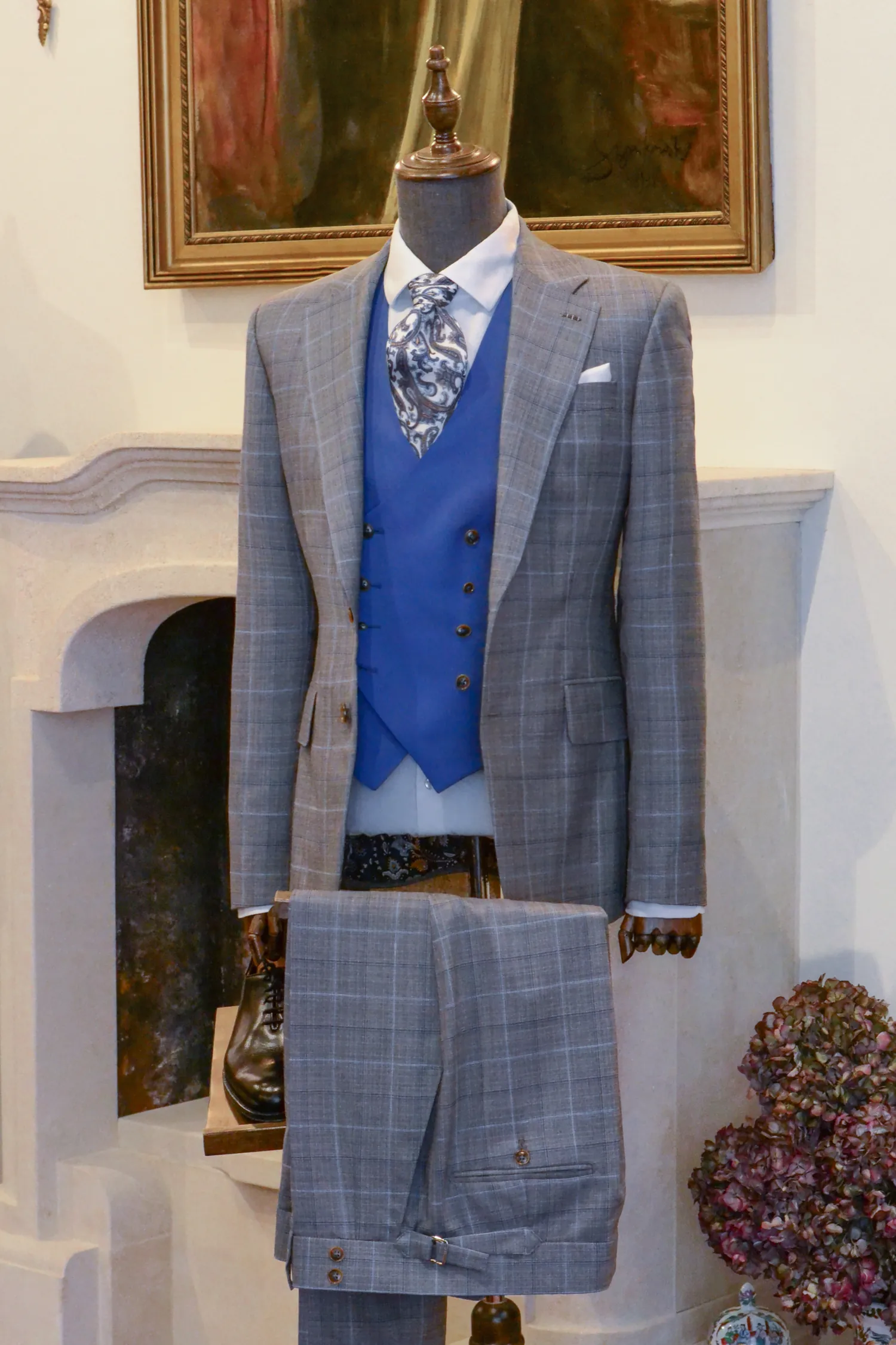 garnitur_ręcznie_wykończony_Carnet_Loro_Piana_butonierka_mediolańska_André_Grand_Kraków_Warszawa_Katowice